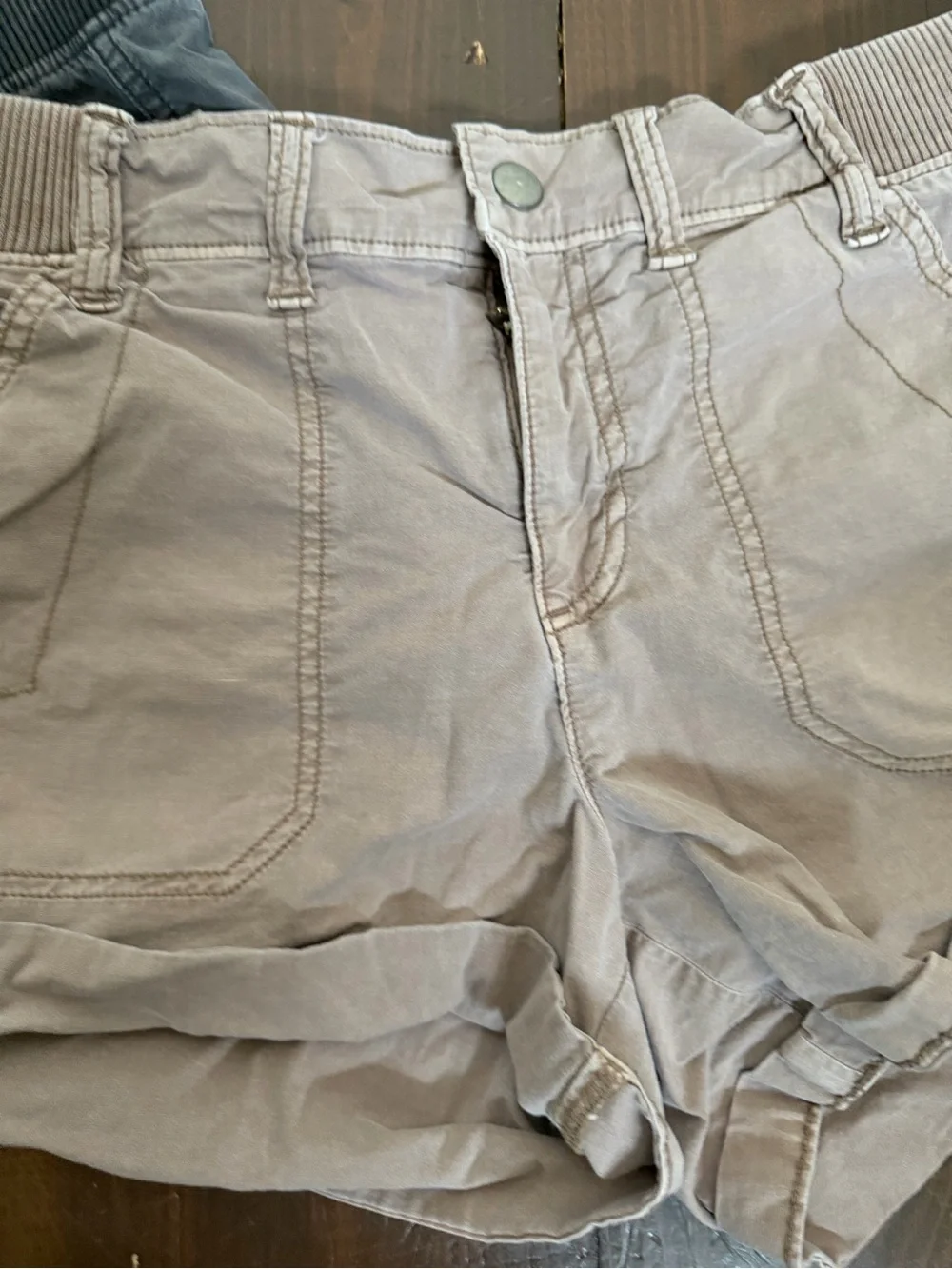 American Eagle Outfitters Casual Drawstring Shorts — Charcoal and Light Taupe